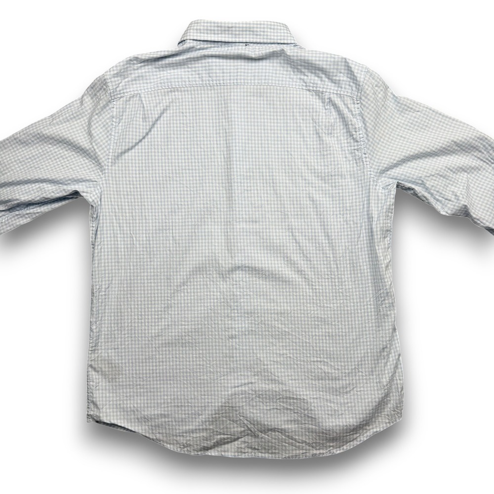 Porter + Ash Shirt Men XL Blue Gingham Checkered Button Down Long Sleeve Stretch - Picture 5 of 9